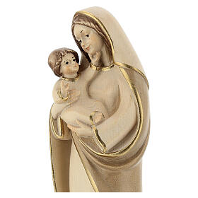 Gottesmutter mit Kind Grödnertal Holz braunfarbig