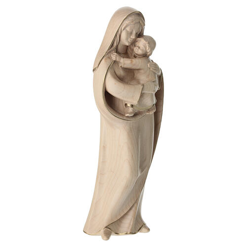 Virgen de la esperanza madera Val Gardena encerada hilo oro 4