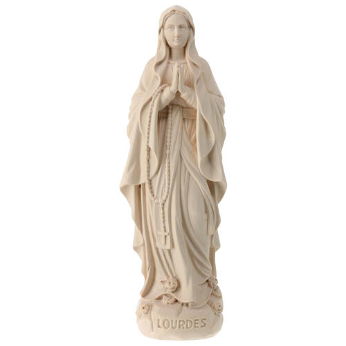 Our Lady of Lourdes in natural wood of Valgardena 1