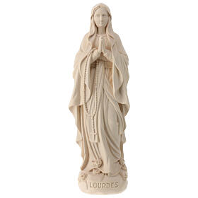 Virgen de Lourdes madera Val Gardena natural