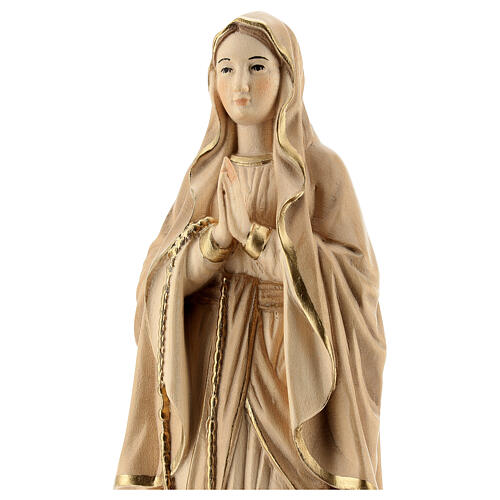 Our Lady of Lourdes in wood of Valgardena burnished in 3 colours 4