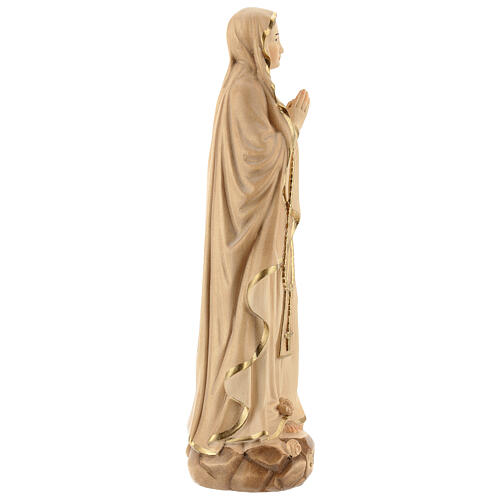 Our Lady of Lourdes in wood of Valgardena burnished in 3 colours 7