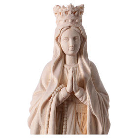 Our Lady of Lourdes with crown in natural wood of Valgardena