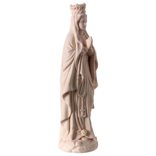 Virgen de Lourdes con corona madera Val Gardena natural 4