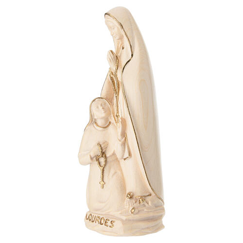 Gottesmutter von Lourdes mit Bernadette Grödnertal Holz Wachs Finish 3