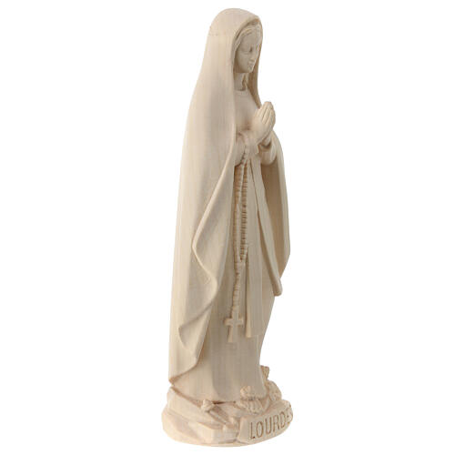 Virgen de Lourdes estilizada madera Val Gardena natural 4