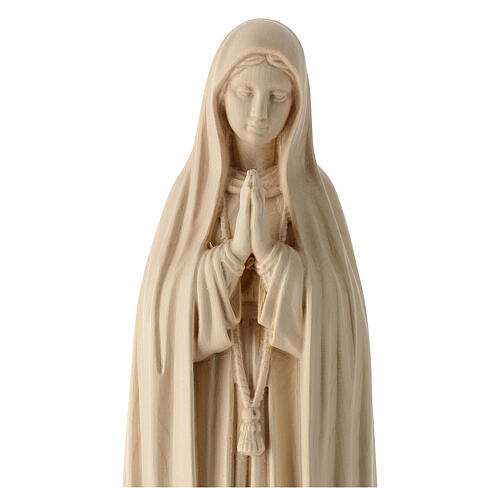 Statue of Our Lady of Fatima Capelinha in natural wood of Valgardena 4