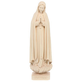 Our Lady of Fatima statue in wood, natural finish Val Gardena