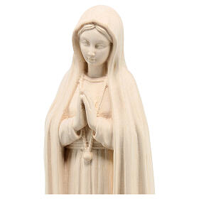 Our Lady of Fatima statue in wood, natural finish Val Gardena
