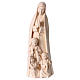 Madonna di Fatima con 3 pastorelli legno Valgardena naturale s1
