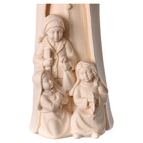 Our Lady of Fatima with 3 shepherds in natural wood of Valgardena