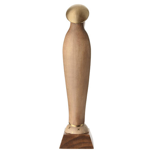 Our Lady of Fatima stylized in wood of Valgardena burnished in 3 colours 7