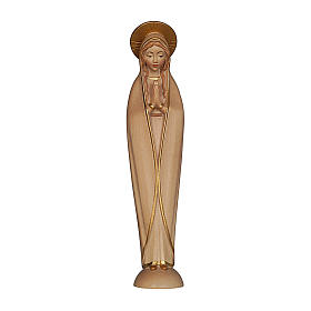 Virgen de Fátima estilizada madera Val Gardena bruñida 3 colores