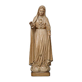 Statue in legno naturale: Madonna di Fatima 5. Apparizione legno Valgardena brunito 3 colori