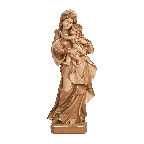 Alpbach Madonna in natural wood of Valgardena burnished in 3 colours 1
