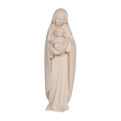 Madonna of the heart in wood, natural finish, Val Gardena 1