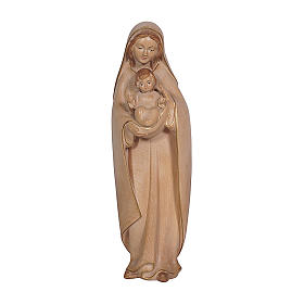 Madonna of the heart in wood, three colours burnishing, Val Gardena