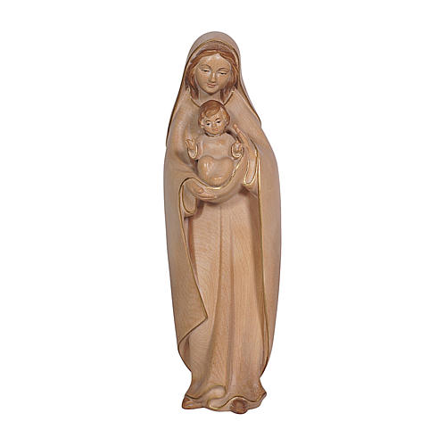 Madonna of the heart in wood, three colours burnishing, Val Gardena 1
