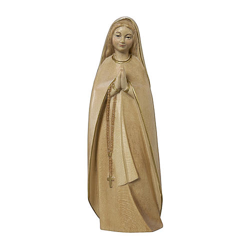 Virgen del peregrino madera Val Gardena bruñida 3 colores 1