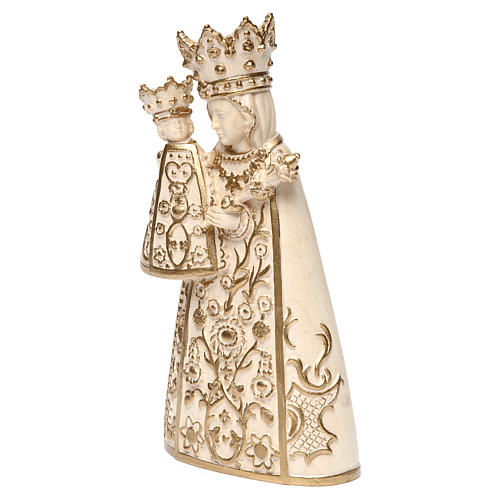 Madonna di Altötting legno Valgardena cerato filo oro 3