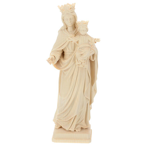 Virgen con niño y corona madera Val Gardena natural 1