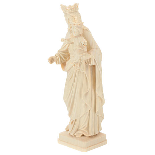 Virgen con niño y corona madera Val Gardena natural 3