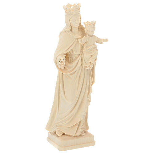 Virgen con niño y corona madera Val Gardena natural 4