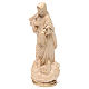 Madonna z Medjugorje z kościołem drewno Val Gardena woskowane złoty pasek s3