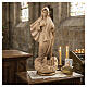 Our Lady of Medjugorje with church in wood of Valgardena burnished in 3 colours s2