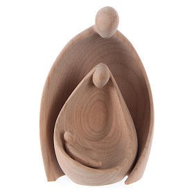 Holy Family statue Ambiente Design in cherry wood of Valgardena natural finish