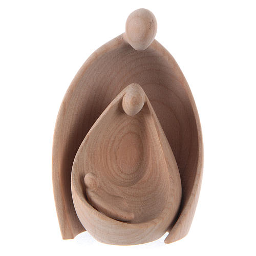 Holy Family statue Ambiente Design in cherry wood of Valgardena natural finish 1