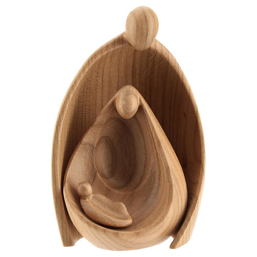 Holy Family statue Ambiente Design in cherry wood of Valgardena satinized 9,5 cm 1