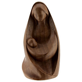 Estatua Virgen La Alegría sentada madera nogal Val Gardena 8-12 cm