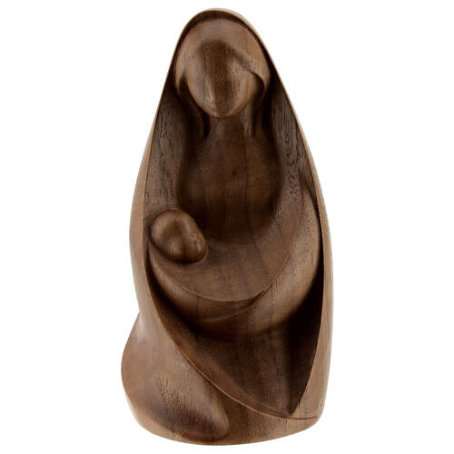 Statue Virgin Mary of the Joy sitting Valgardena walnut wood 8-12 cm 1