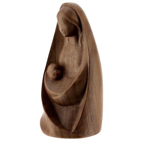 Statue Virgin Mary of the Joy sitting Valgardena walnut wood 8-12 cm 2