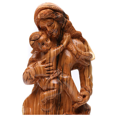Virgin Eleousa statue in Bethlehem olive wood 50 cm 2
