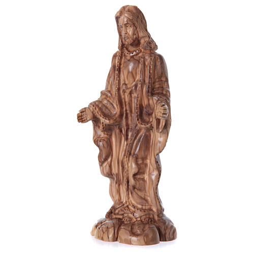 Statua Gesù in ulivo di Betlemme 24 cm 2