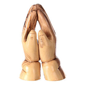 Hands joined in prayer Bethlehem olive wood