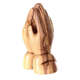 Hands joined in prayer Bethlehem olive wood