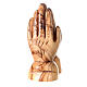 Hands joined in prayer Bethlehem olive wood s3