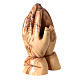 Hands joined in prayer Bethlehem olive wood s4