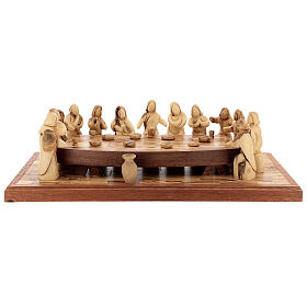 Last Supper, 12 cm characters on one support, olivewood, Palestine, 50x22 cm