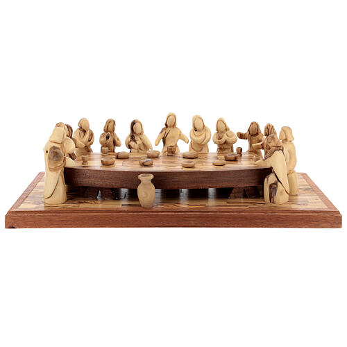 Last Supper, 12 cm characters on one support, olivewood, Palestine, 50x22 cm 1
