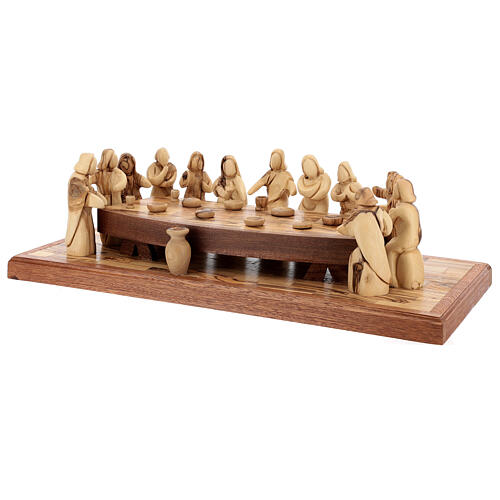 Last Supper, 12 cm characters on one support, olivewood, Palestine, 50x22 cm 3