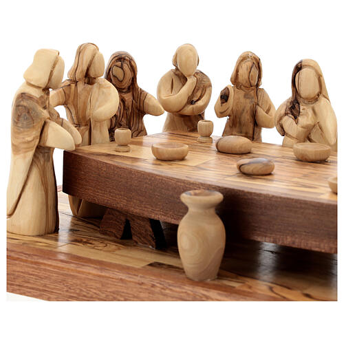 Last Supper, 12 cm characters on one support, olivewood, Palestine, 50x22 cm 4