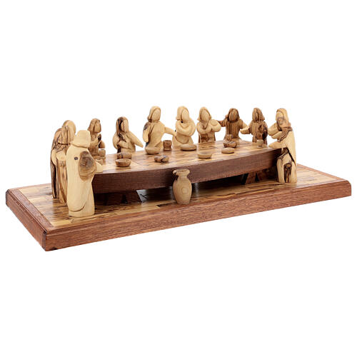 Last Supper, 12 cm characters on one support, olivewood, Palestine, 50x22 cm 5