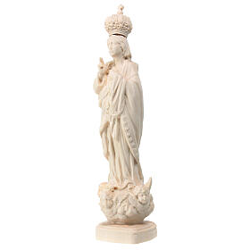 Virgen de los ángeles de madera natural de arce Val Gardena
