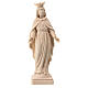 Miraculous Mary statue with crown in natural Val Gardena maple wood s1
