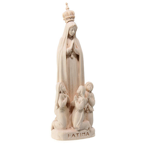 Our Lady of Fatima with young shepherds, natural maple wood, Val Gardena 3