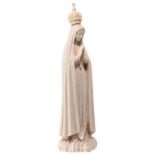 Notre-Dame de Fatima avec couronne en bois naturel d'érable Val Gardena 3
